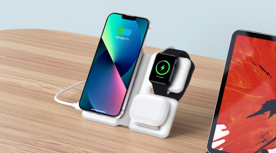 French Design Award - Magnetic 3-in 1 Foldable Wireless Charger with Stand